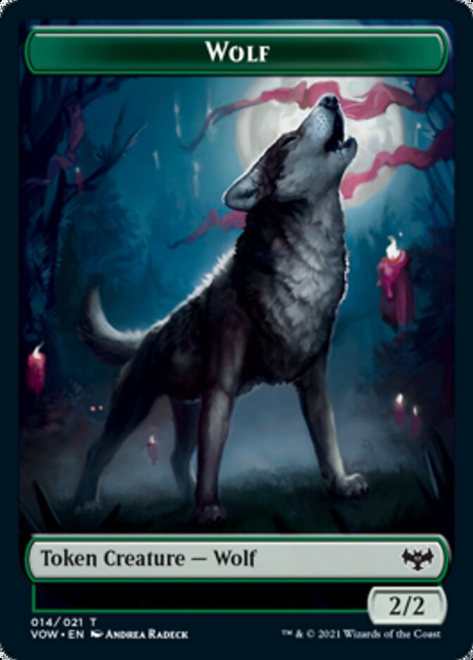 Human (001) // Wolf (014) Double-sided Token [Innistrad: Crimson Vow Tokens] | Devastation Store