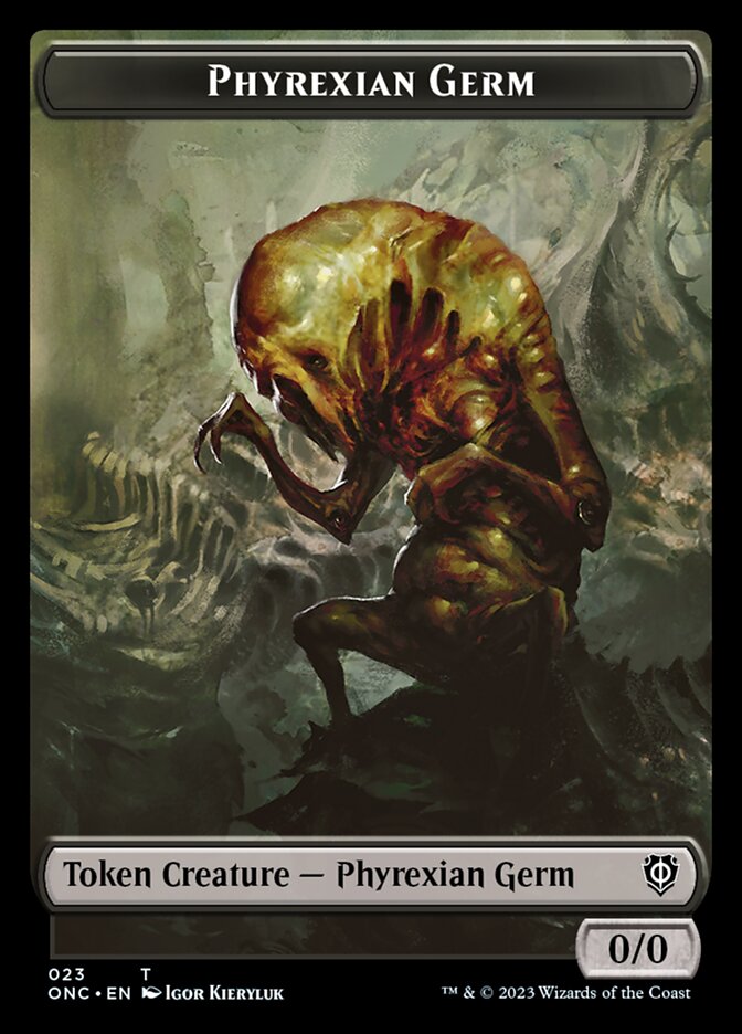 Phyrexian Mite (011) // Phyrexian Germ Double-Sided Token [Phyrexia: All Will Be One Commander Tokens] | Devastation Store