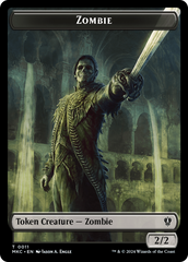 Vizier of Many Faces // Zombie Double-Sided Token [Murders at Karlov Manor Commander Tokens] | Devastation Store