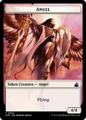 Elf Knight // Angel (0002) Double-Sided Token [Ravnica Remastered Tokens] | Devastation Store