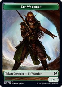 Elf Warrior // Icy Manalith Double-sided Token [Kaldheim Tokens] | Devastation Store