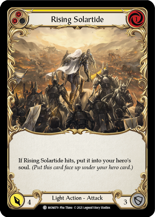 Rising Solartide (Yellow) [MON079-RF] 1st Edition Rainbow Foil | Devastation Store