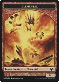 Elemental (008) // Emblem - Serra the Benevolent (020) Double-sided Token [Modern Horizons Tokens] | Devastation Store