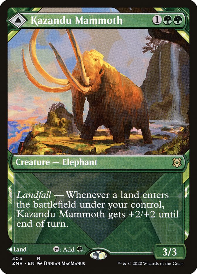 Kazandu Mammoth // Kazandu Valley (Showcase) [Zendikar Rising] | Devastation Store
