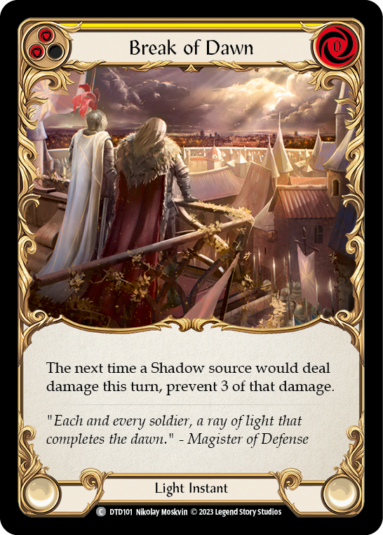 Break of Dawn (Yellow) [DTD101] (Dusk Till Dawn)  Rainbow Foil | Devastation Store