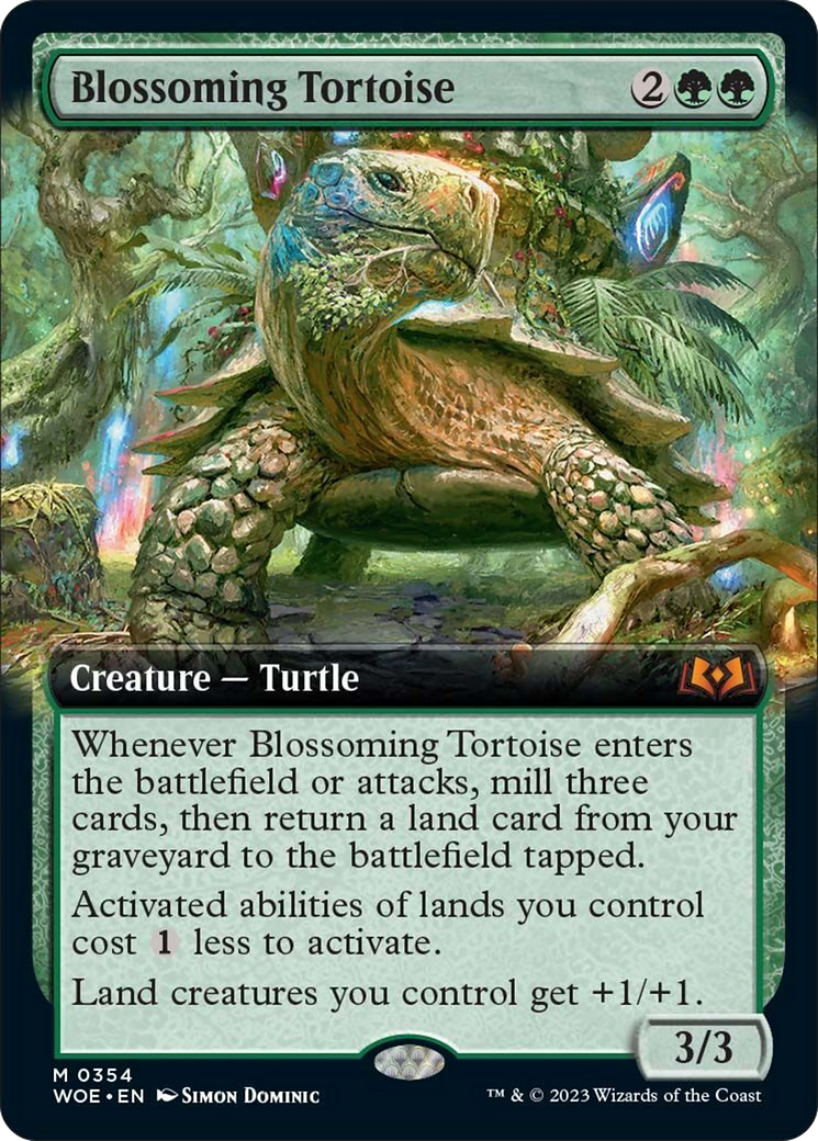 Blossoming Tortoise (Extended Art) [Wilds of Eldraine] | Devastation Store