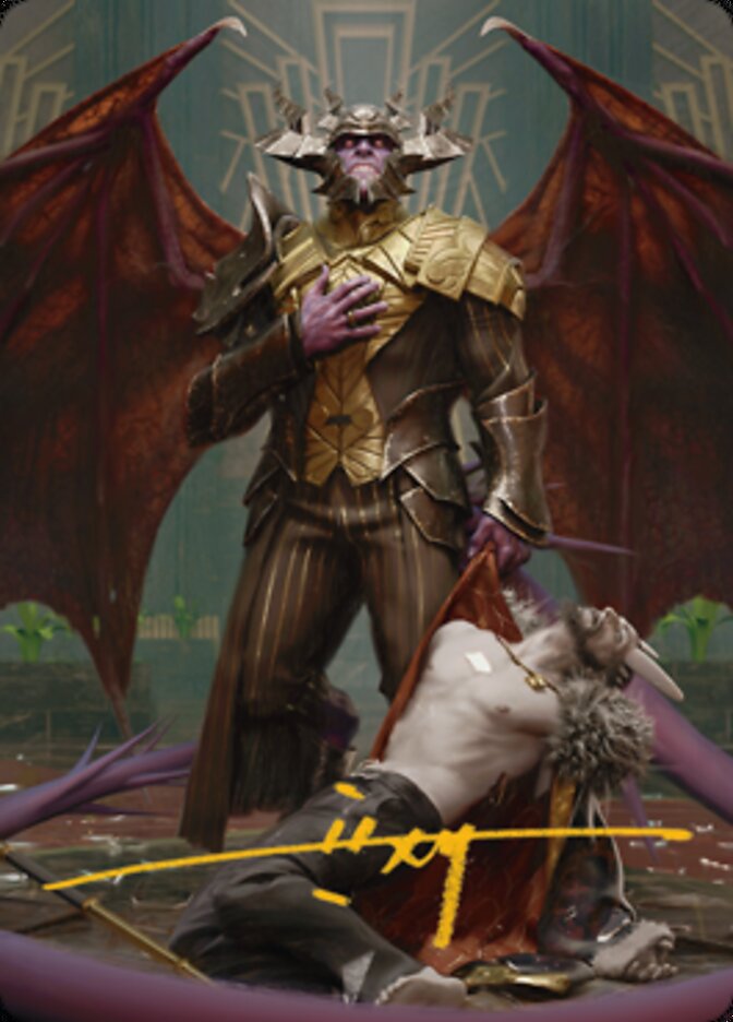 Ob Nixilis, the Adversary 1 Art Card (Gold-Stamped Signature) [Streets of New Capenna Art Series] | Devastation Store