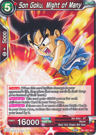 Son Goku, Might of Many (DB1-001) [Dragon Brawl] | Devastation Store