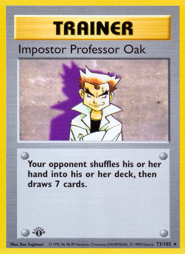 Impostor Professor Oak (73/102) (Shadowless) [Base Set 1st Edition] | Devastation Store