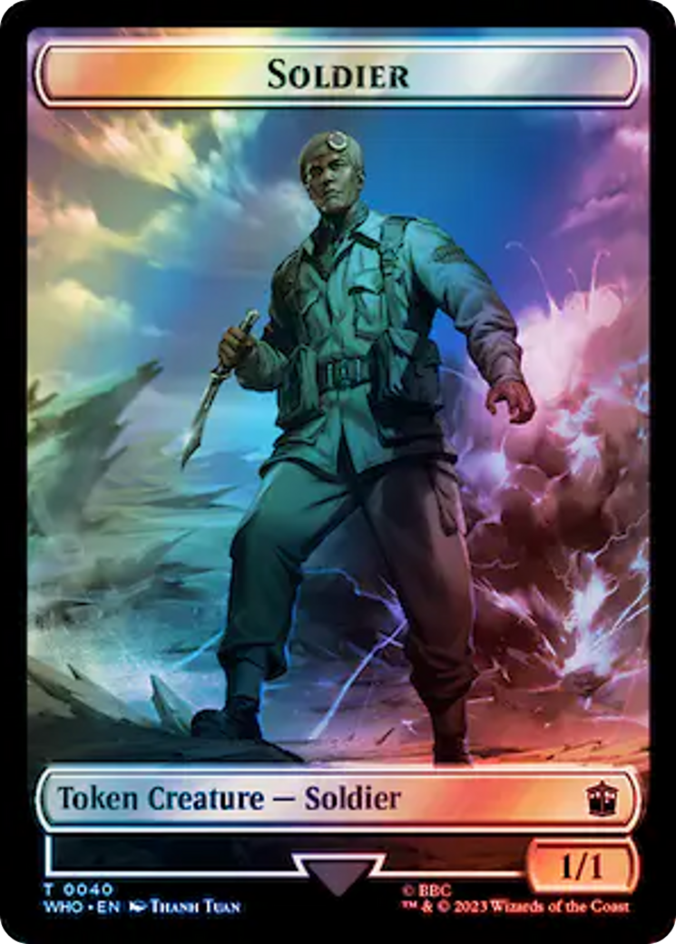 Soldier // Beast Double-Sided Token (Surge Foil) [Doctor Who Tokens] | Devastation Store