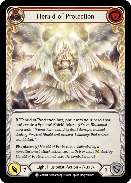 Herald of Protection (Red) [MON014] 1st Edition Normal - Devastation Store | Devastation Store
