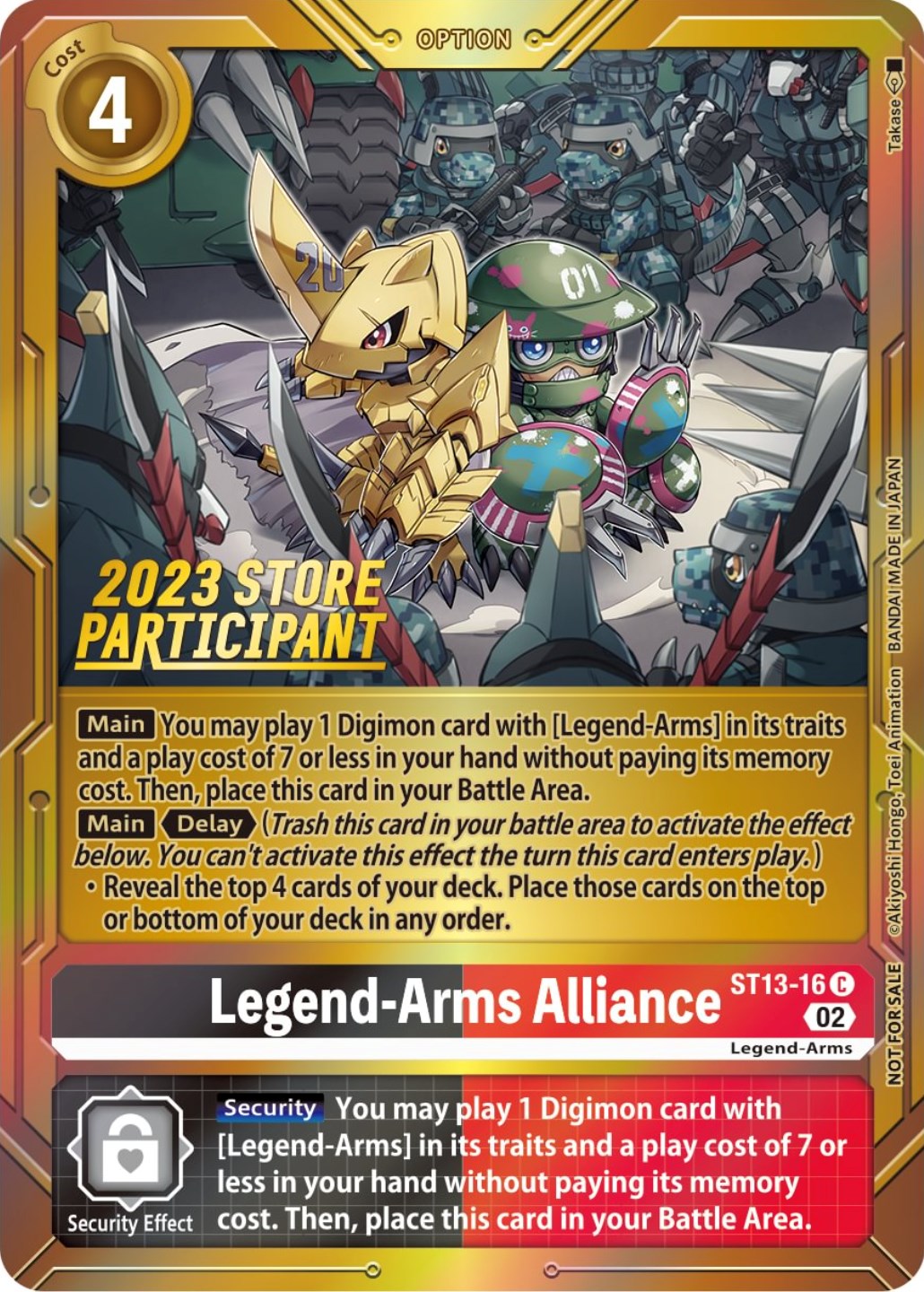 Legend-Arms Alliance [ST13-16] (2023 Store Participant) [Starter Deck: Ragnaloardmon Promos] | Devastation Store