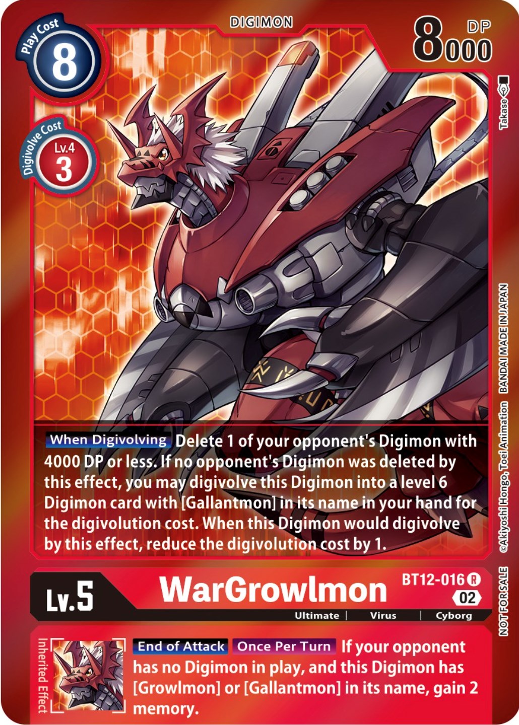 WarGrowlmon [BT12-016] (Tamer Party -Special-) [Across Time Promos] | Devastation Store