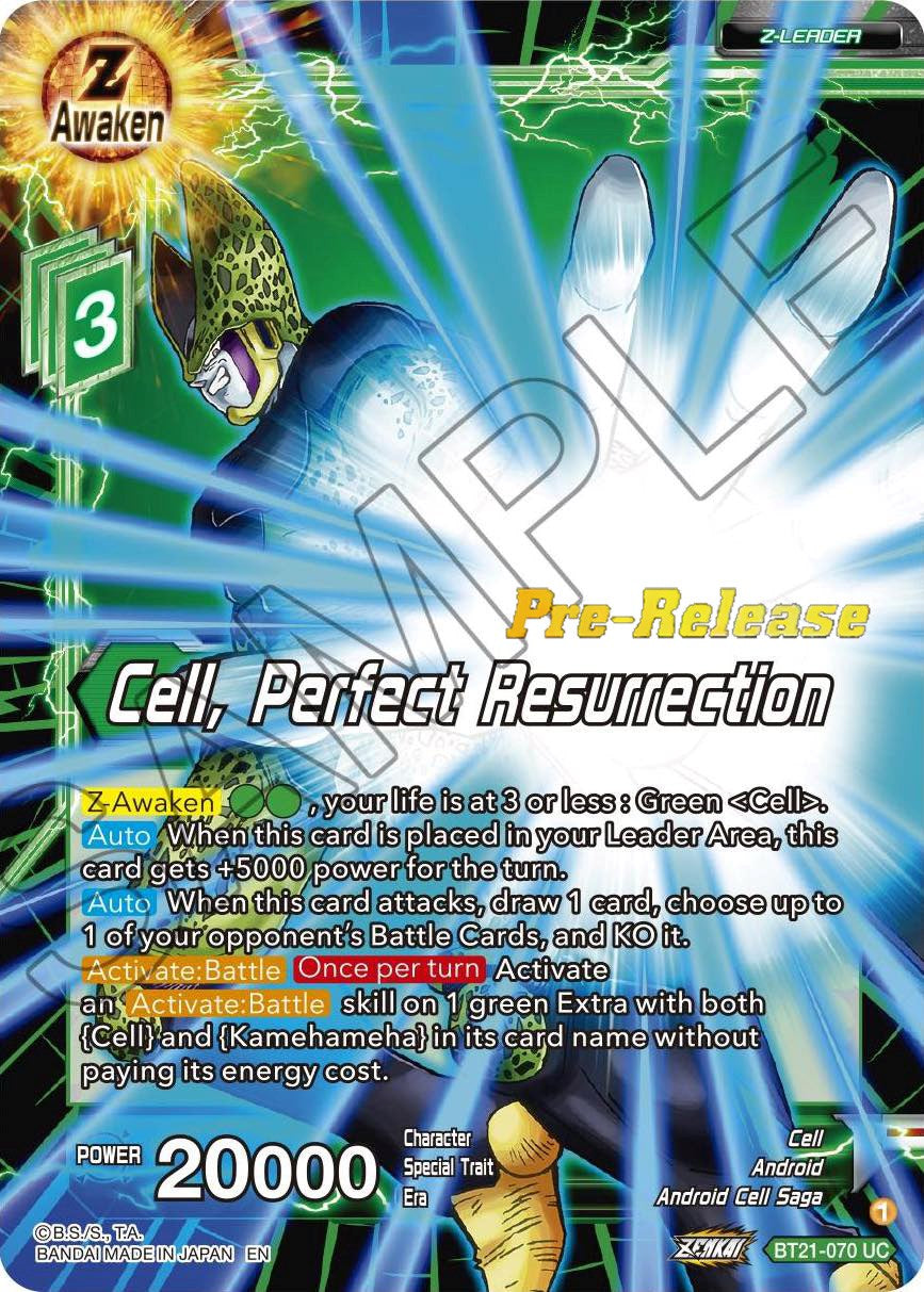 Cell, Perfect Resurrection (BT21-070) [Wild Resurgence Pre-Release Cards] | Devastation Store
