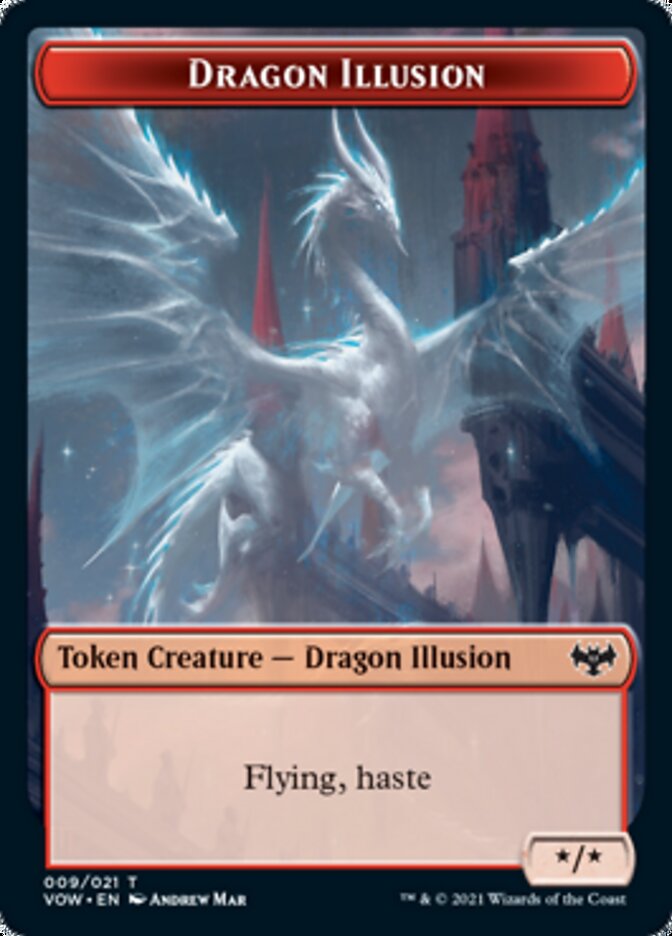 Insect // Dragon Illusion Double-sided Token [Innistrad: Crimson Vow Tokens] | Devastation Store