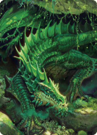 Lurking Green Dragon Art Card [Commander Legends: Battle for Baldur's Gate Art Series] | Devastation Store