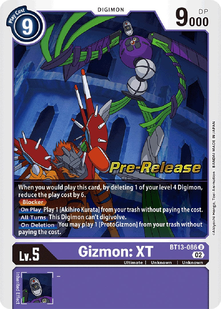 Gizmon: XT [BT13-086] [Versus Royal Knight Booster Pre-Release Cards] | Devastation Store