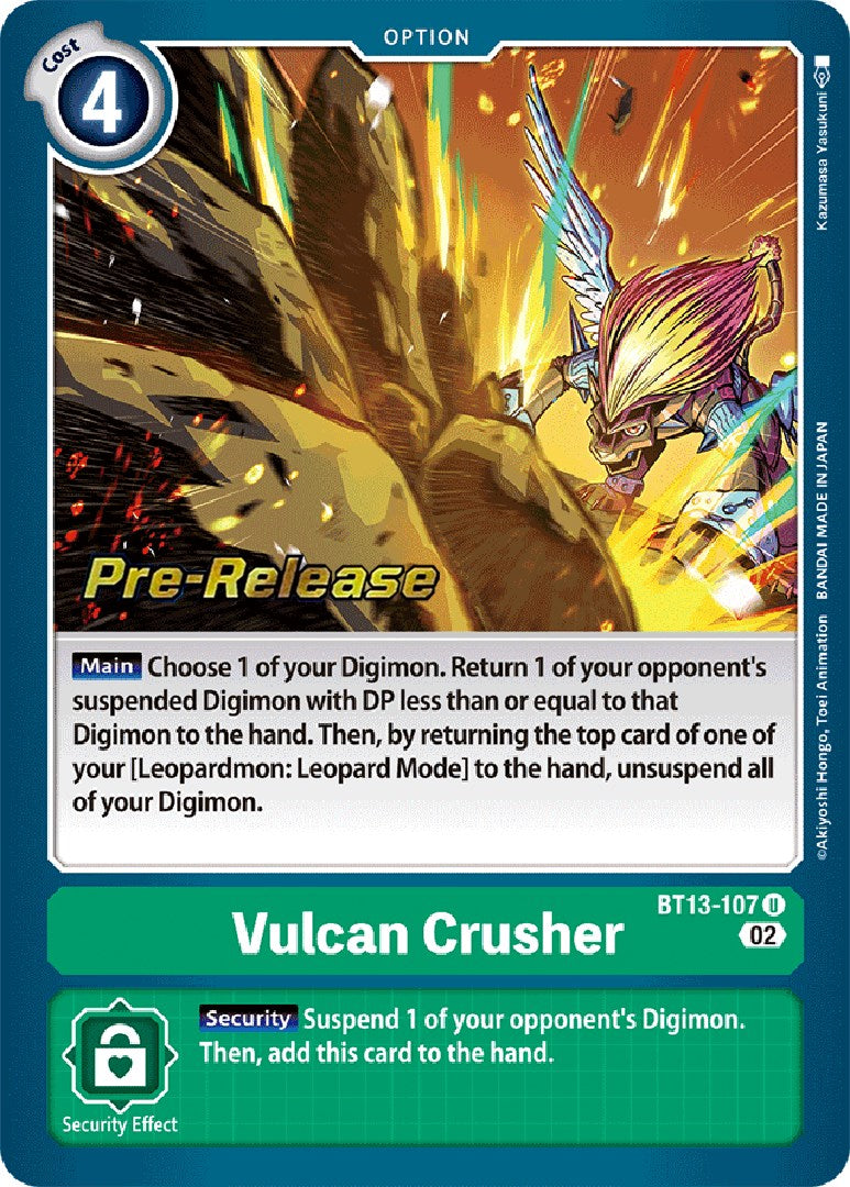 Vulcan Crusher [BT13-107] [Versus Royal Knight Booster Pre-Release Cards] | Devastation Store