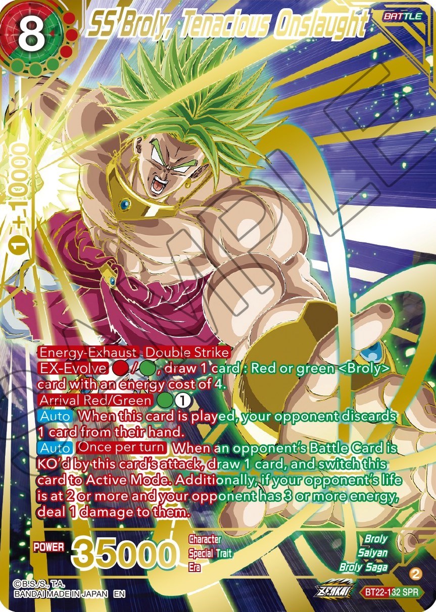 SS Broly, Tenacious Onslaught (SPR) (BT22-132) [Critical Blow] | Devastation Store