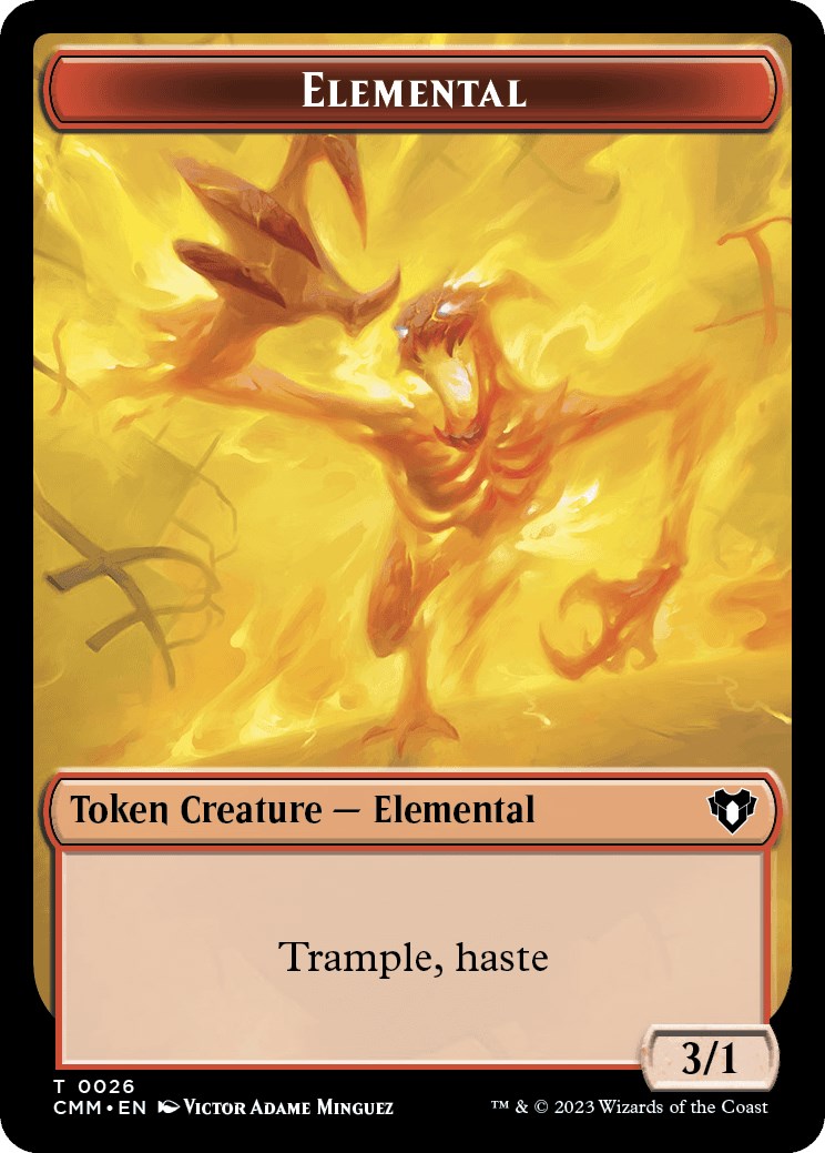 Elemental (0026) // Construct (0041) Double-Sided Token [Commander Masters Tokens] | Devastation Store