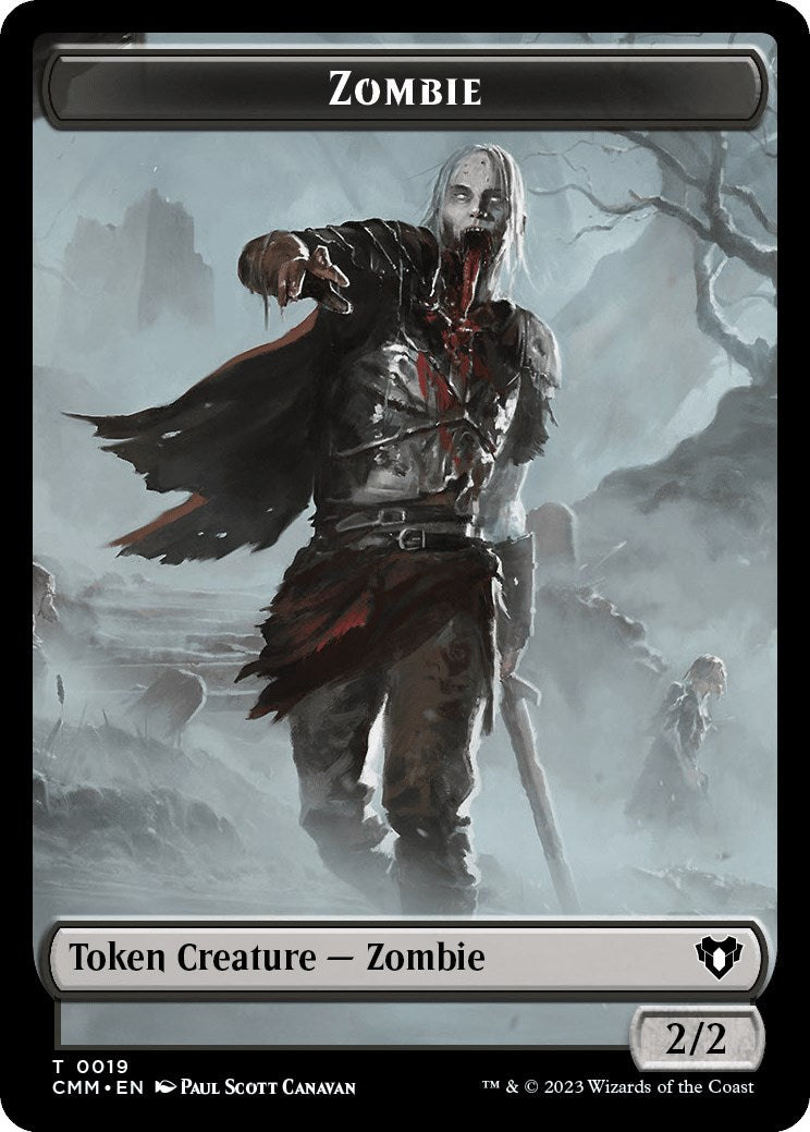 Zombie (0019) // Rat Double-Sided Token [Commander Masters Tokens] | Devastation Store