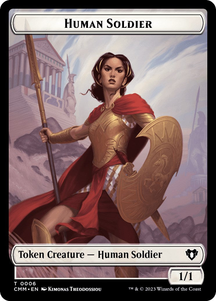 Human Soldier // Phyrexian Myr Double-Sided Token [Commander Masters Tokens] | Devastation Store
