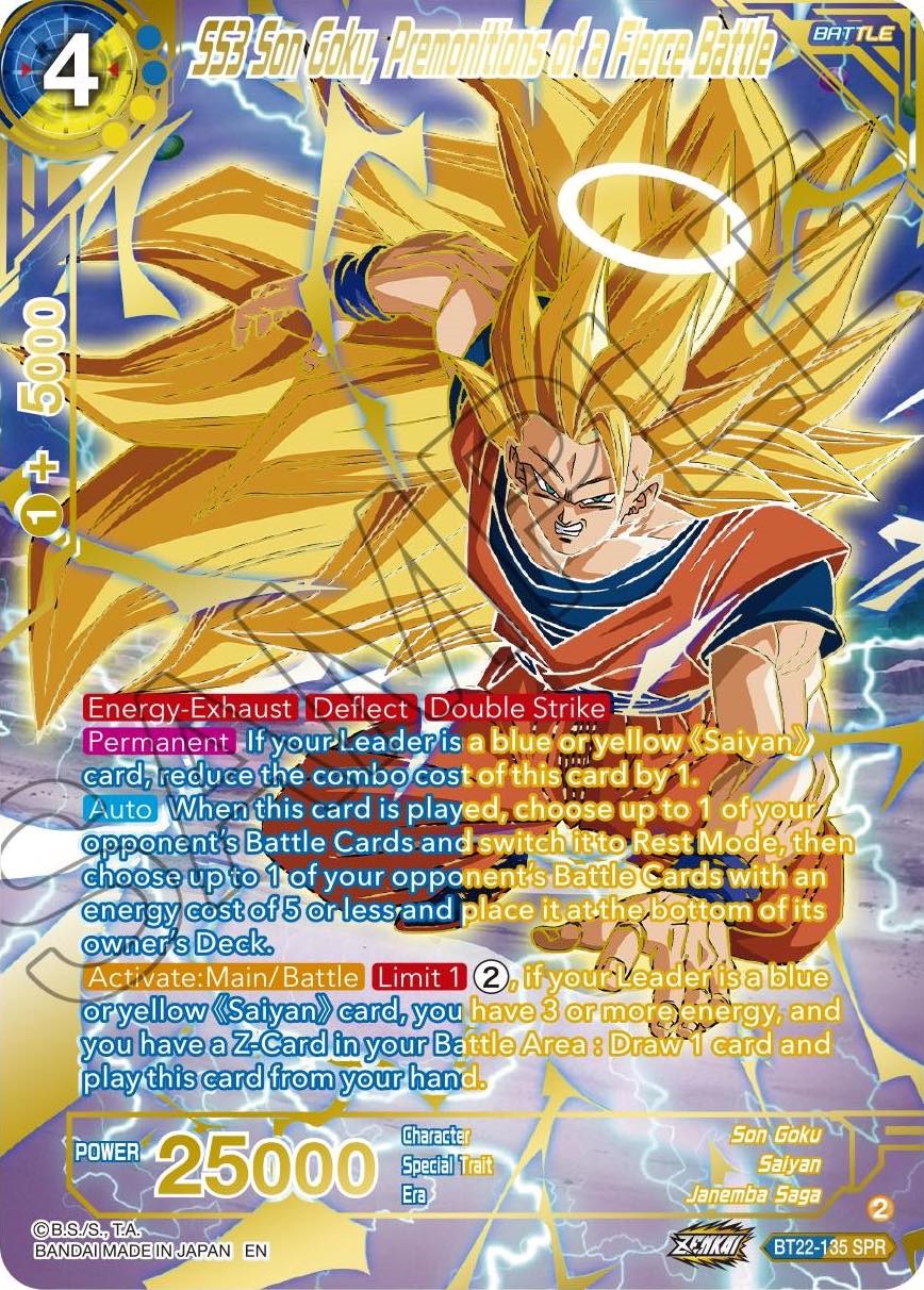 SS3 Son Goku, Premonitions of a Fierce Battle (SPR) (BT22-135) [Critical Blow] | Devastation Store
