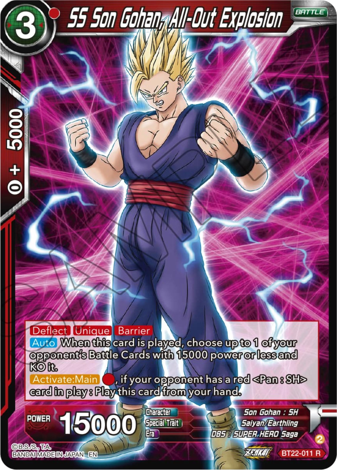 SS Son Gohan, All-Out Explosion (BT22-011) [Critical Blow] | Devastation Store