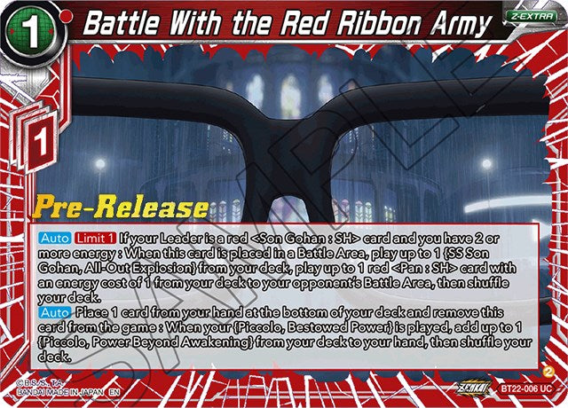 Battle With the Red Ribbon Army (BT22-006) [Critical Blow Prerelease Promos] | Devastation Store
