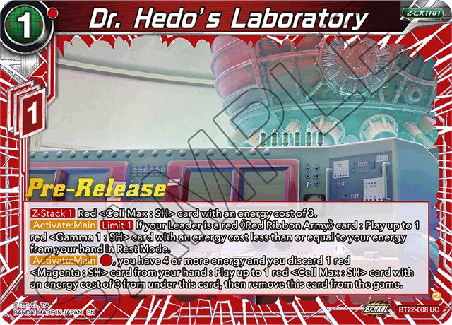 Dr. Hedo's Laboratory (BT22-008) [Critical Blow Prerelease Promos] | Devastation Store