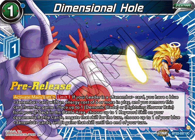Dimensional Hole (BT22-037) [Critical Blow Prerelease Promos] | Devastation Store