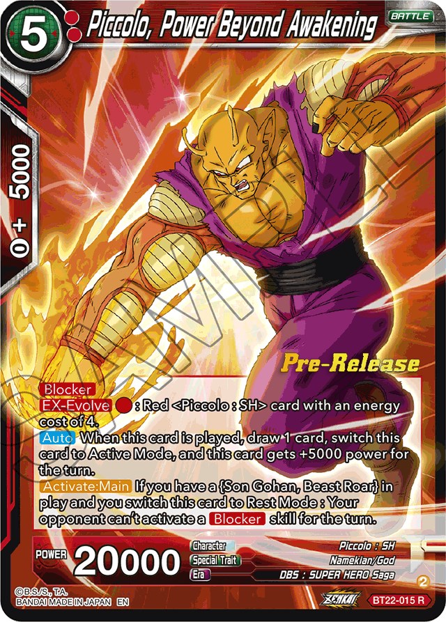 Piccolo, Power Beyond Awakening (BT22-015) [Critical Blow Prerelease Promos] | Devastation Store