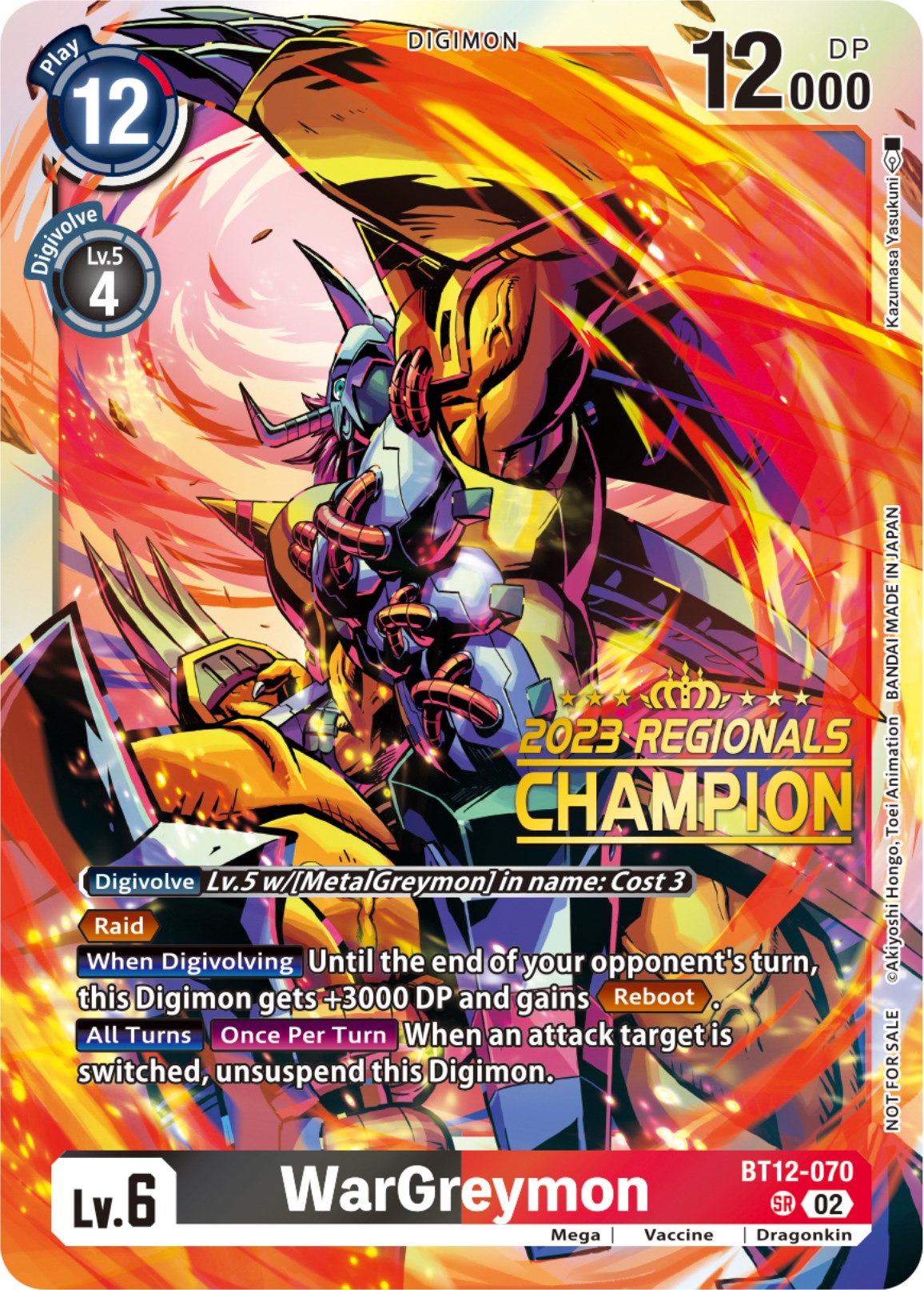 WarGreymon [BT12-070] (2023 Regionals Champion) [Across Time] | Devastation Store