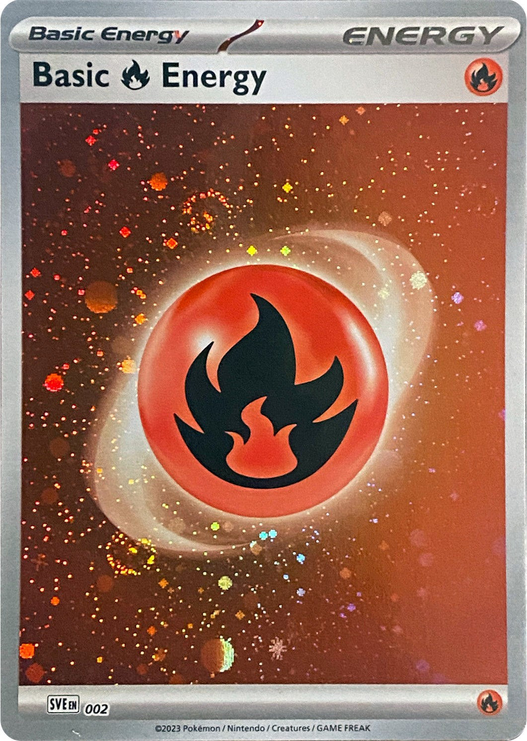 Basic Fire Energy (002) (Cosmos Holo) [Scarlet & Violet: Base Set] | Devastation Store