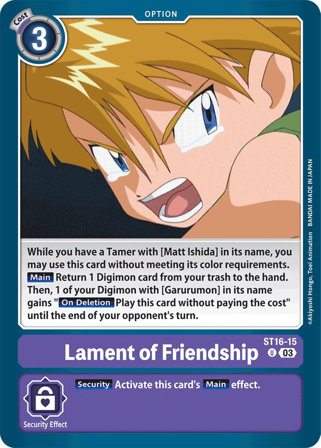 Lament of Friendship [ST16-15] [Starter Deck: Wolf of Friendship] | Devastation Store