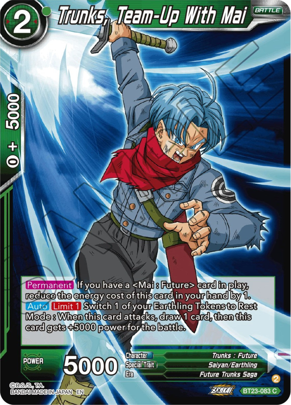 Trunks, Team-Up With Mai (BT23-083) [Perfect Combination] | Devastation Store