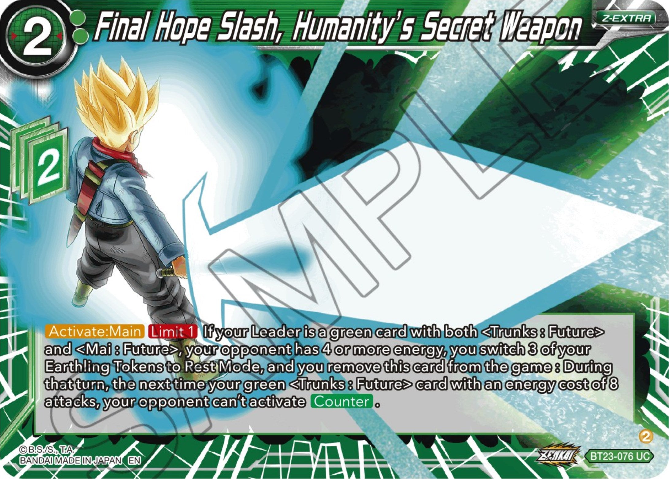 Final Hope Slash, Humanity's Secret Weapon (BT23-076) [Perfect Combination] | Devastation Store