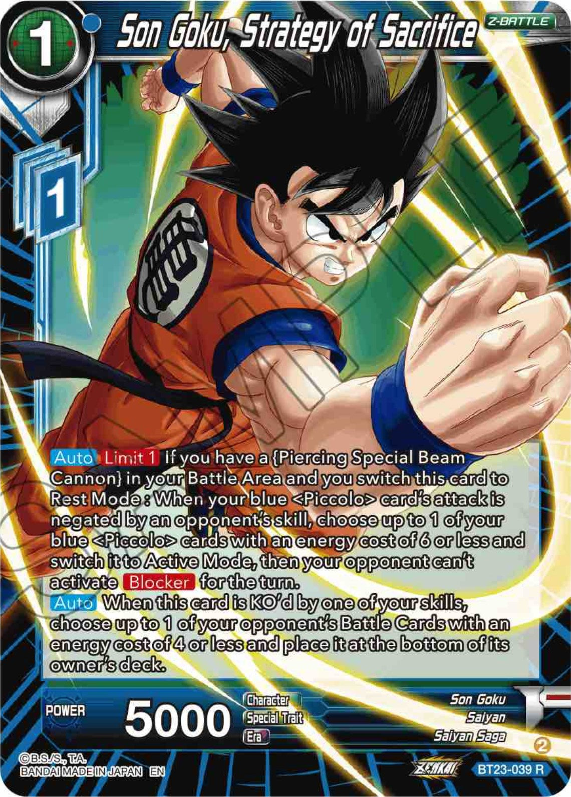 Son Goku, Strategy of Sacrifice (BT23-039) [Perfect Combination] | Devastation Store