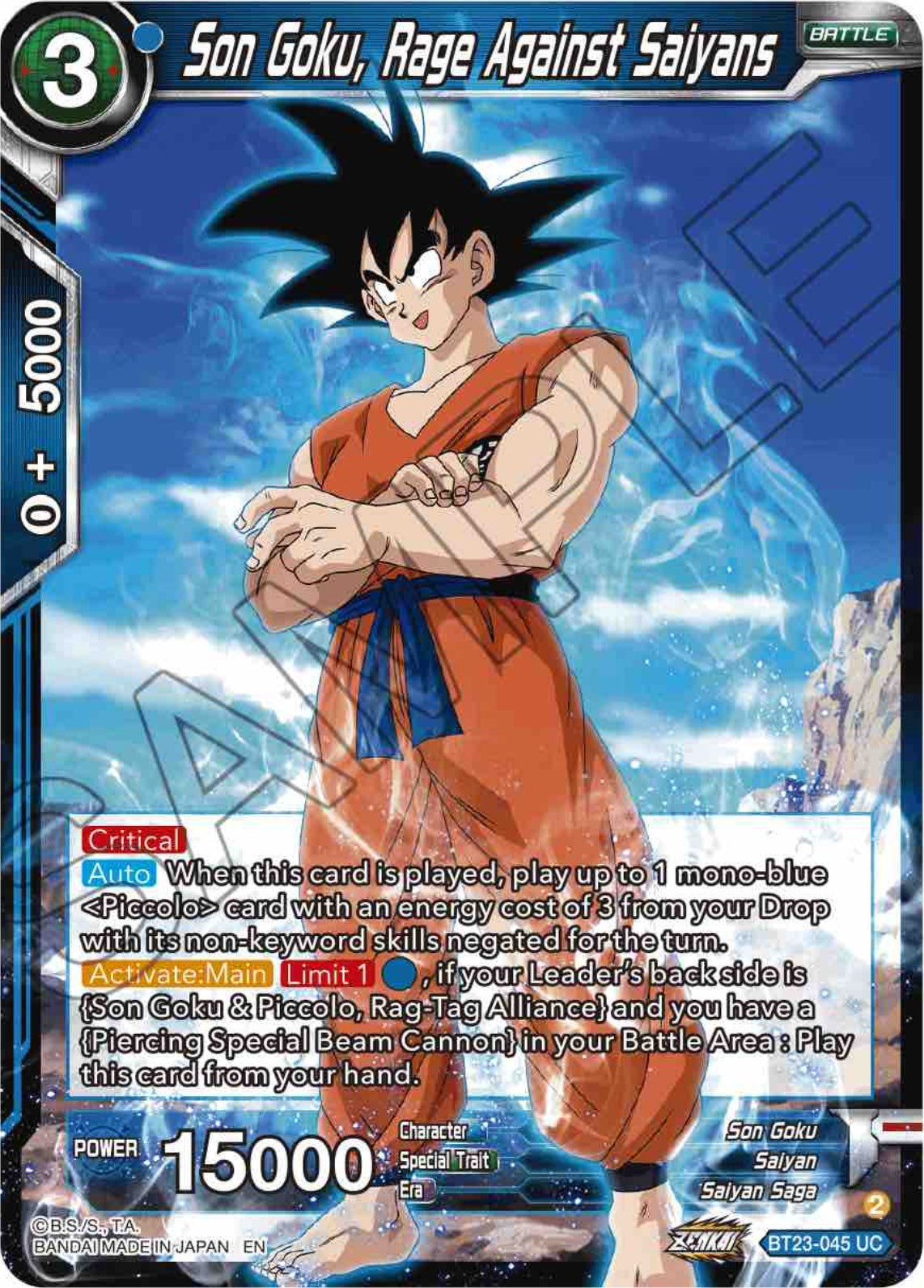 Son Goku, Rage Against Saiyans (BT23-045) [Perfect Combination] | Devastation Store