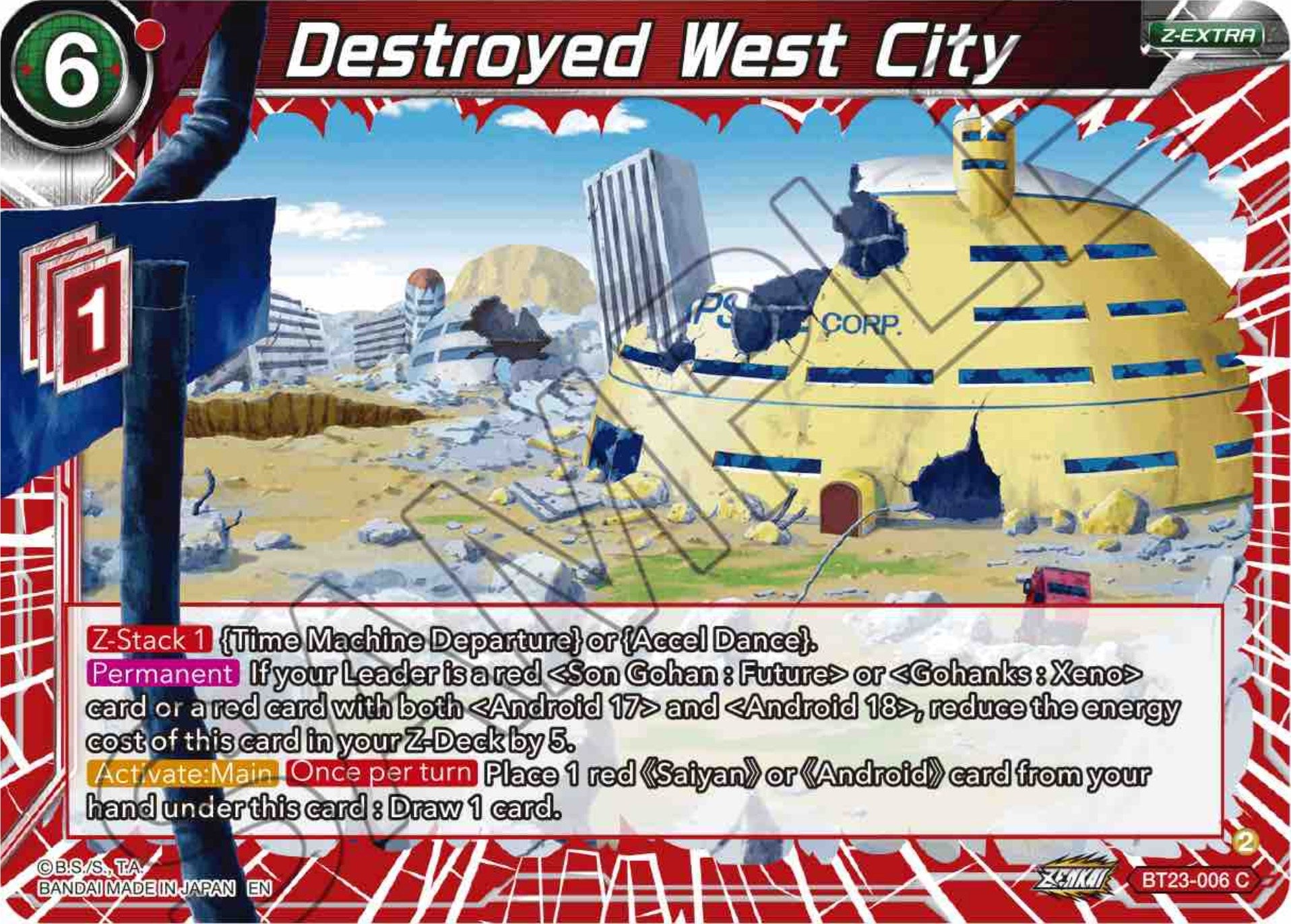 Destroyed West City (BT23-006) [Perfect Combination] | Devastation Store