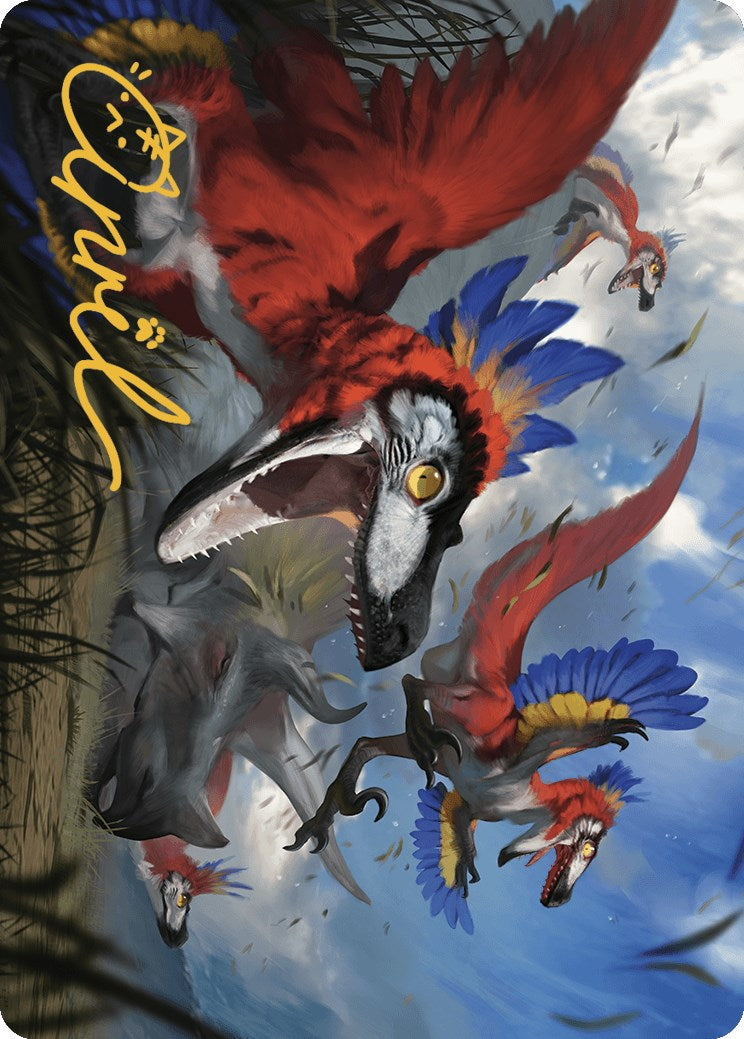 Wrathful Raptors Art Card (Gold-Stamped Signature) [The Lost Caverns of Ixalan Art Series] | Devastation Store