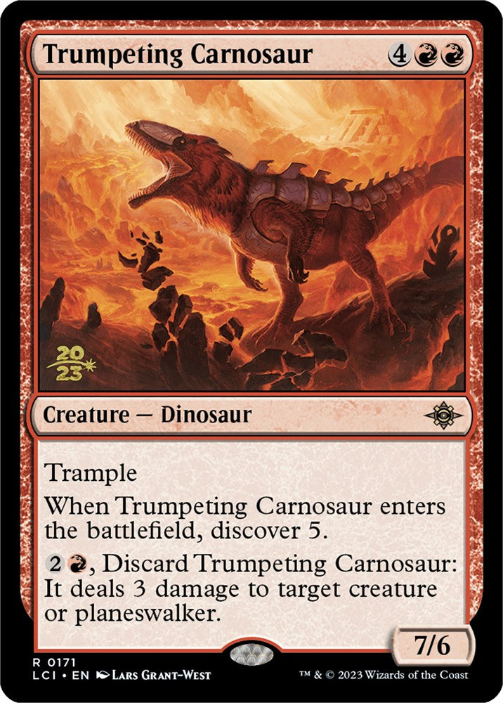 Trumpeting Carnosaur [The Lost Caverns of Ixalan Prerelease Cards] | Devastation Store