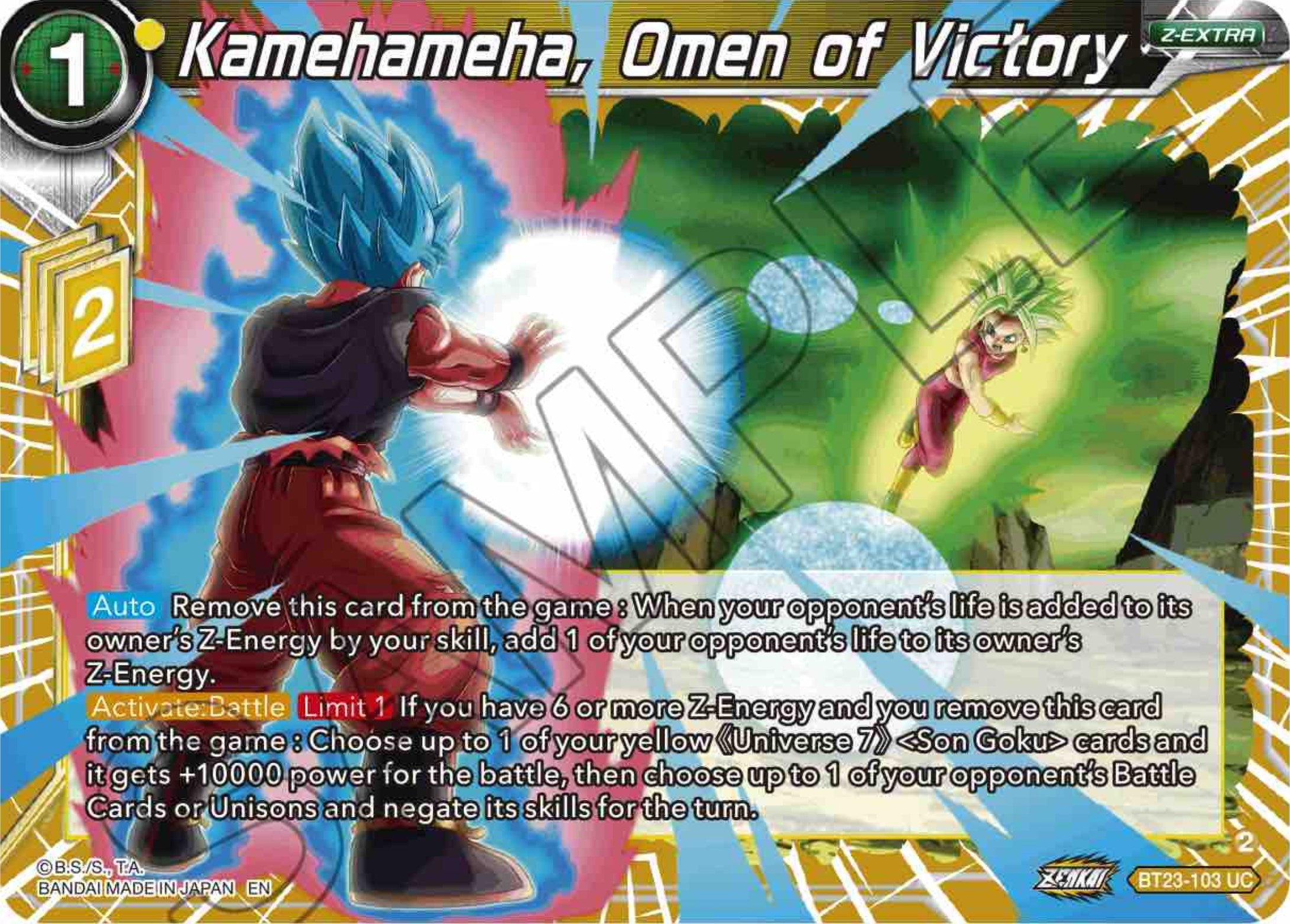 Kamehameha, Omen of Victory (BT23-103) [Perfect Combination] | Devastation Store