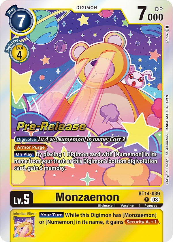 Monzaemon [BT14-039] [Blast Ace Pre-Release Cards] | Devastation Store