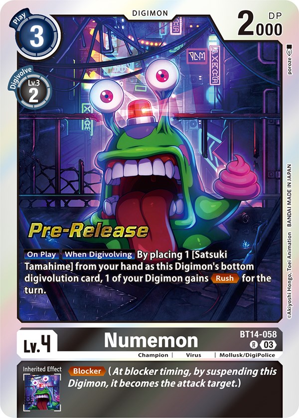 Numemon [BT14-058] [Blast Ace Pre-Release Cards] | Devastation Store
