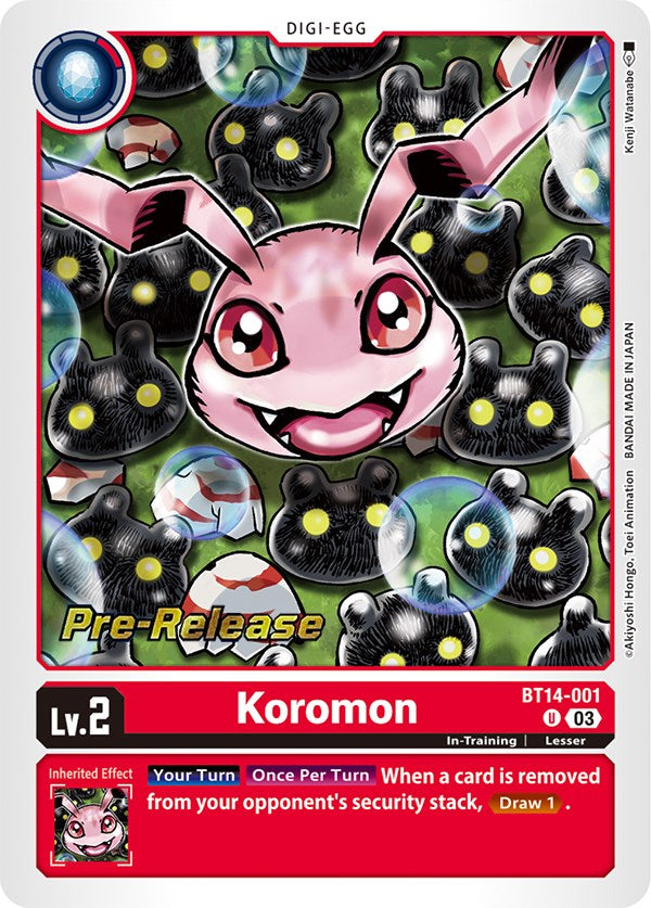 Koromon [BT14-001] [Blast Ace Pre-Release Cards] | Devastation Store