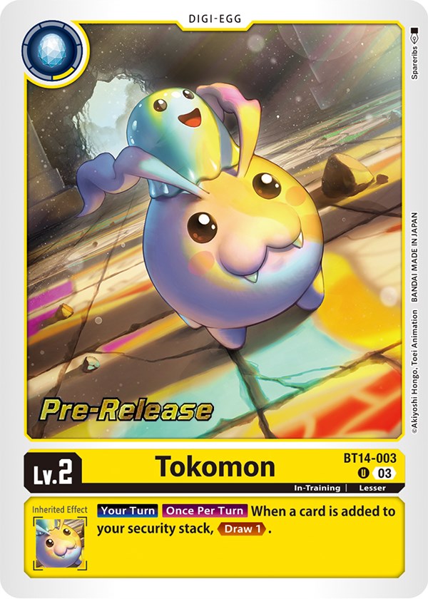 Tokomon [BT14-003] [Blast Ace Pre-Release Cards] | Devastation Store