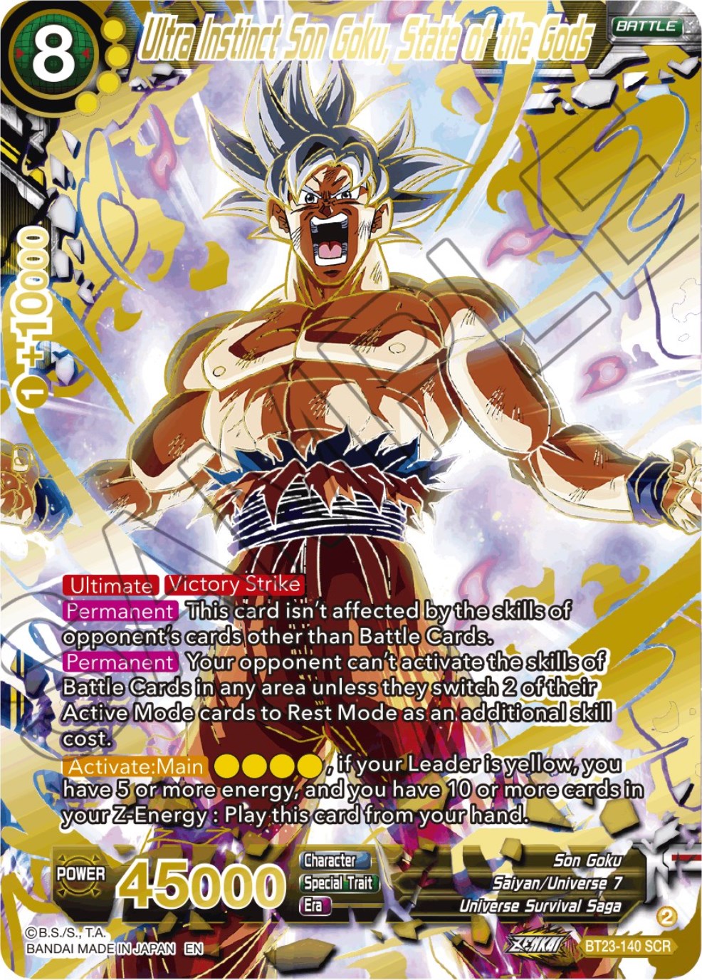 Ultra Instinct Son Goku, State of the Gods (BT23-140) [Perfect Combination] | Devastation Store