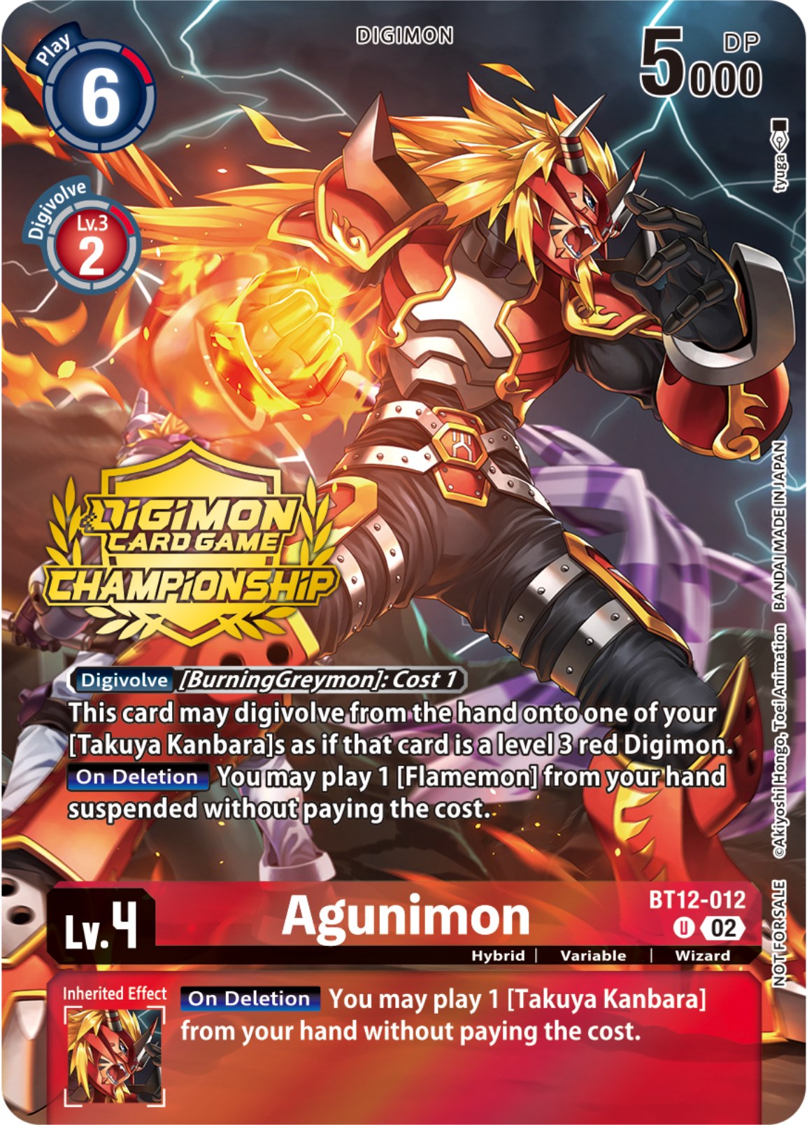 Agunimon [BT12-012] (Championship 2023 Tamers Pack) [Across Time Promos] | Devastation Store