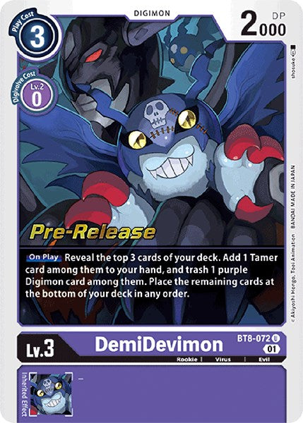 DemiDevimon [BT8-072] [New Awakening Pre-Release Cards] | Devastation Store